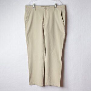 Under Armour Golf Pant Mens 38x31 Tan Tech Performance Casual Chinos (tag=38x32)